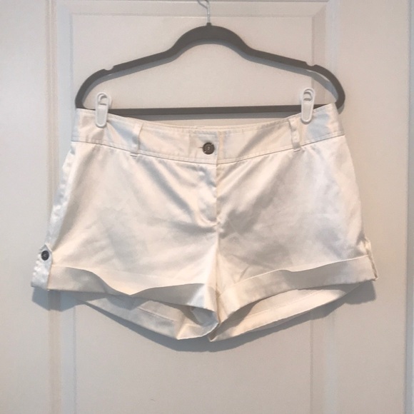 White satin shorts Clearance